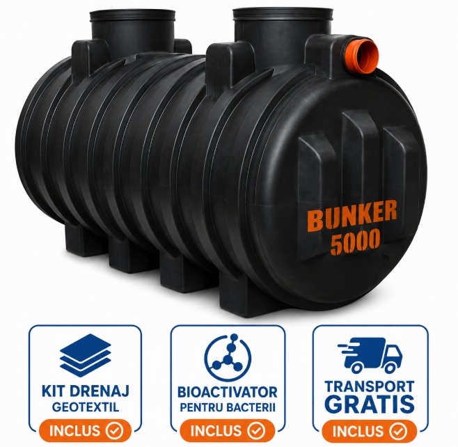 Fosa septica 5000 Litri cu guri vizitare Eco Bunker