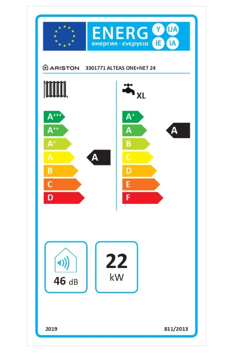 Centrală termică pe gaz în condensare Ariston ALTEAS ONE+ 24 kW, Wi-Fi integrat, cu kit de evacuare inclus